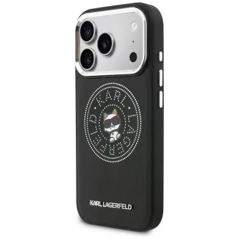 KARL LAGERFELD Point & Choupette Sketch Custodia MagSafe per iPhone 17 Pro Max, nero