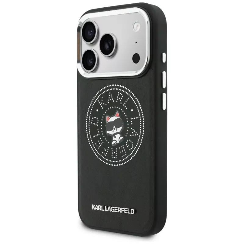 KARL LAGERFELD Point & Choupette Sketch Custodia MagSafe per iPhone 17 Pro Max, nero