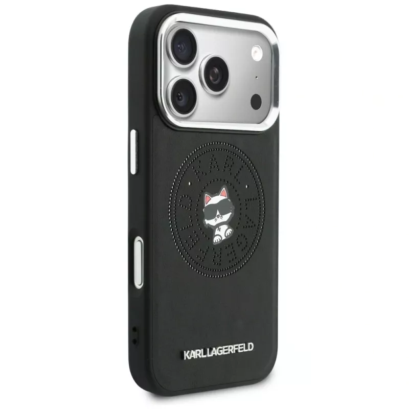 KARL LAGERFELD Point & Choupette Sketch Custodia MagSafe per iPhone 17 Pro Max, nero