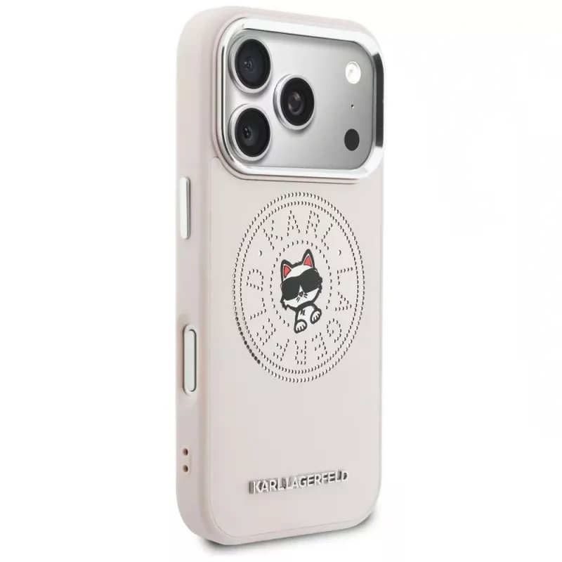 Karl Lagerfeld Point & Choupette Sketch Custodia MagSafe per iPhone 17 Pro Max rosa