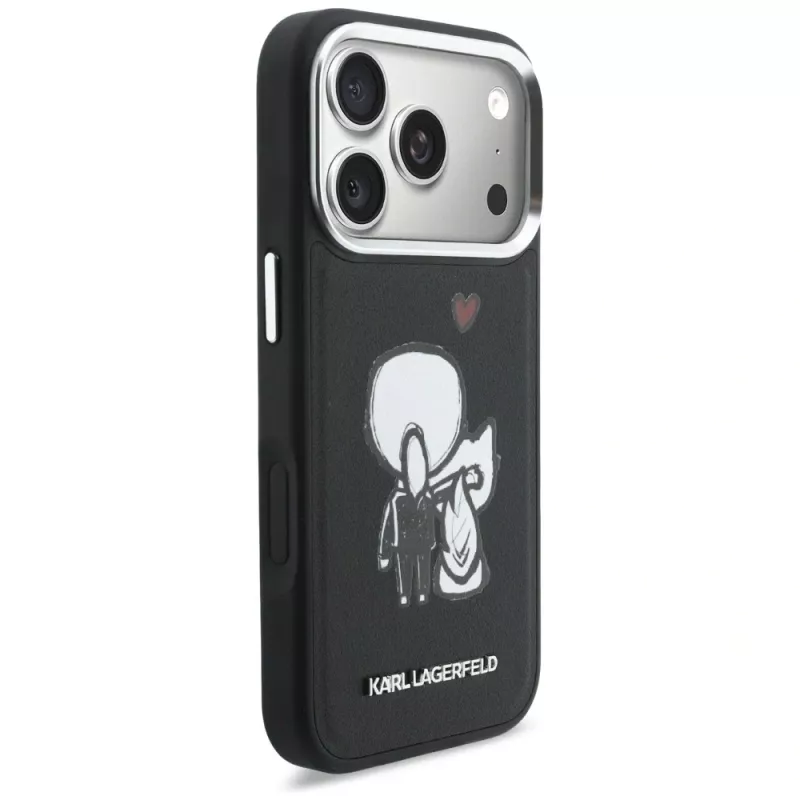 KARL LAGERFELD Karl & Choupette Back Logo Custodia MagSafe per iPhone 17 Pro Max, nero