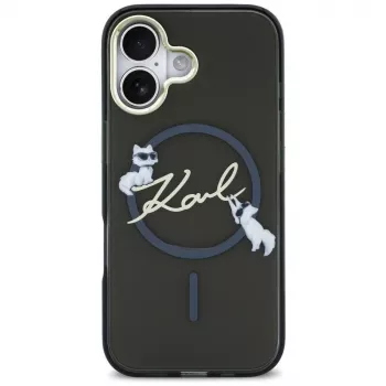 Karl Lagerfeld IML Choupettes KarlScript Logo Custodia MagSafe per iPhone Air, nero