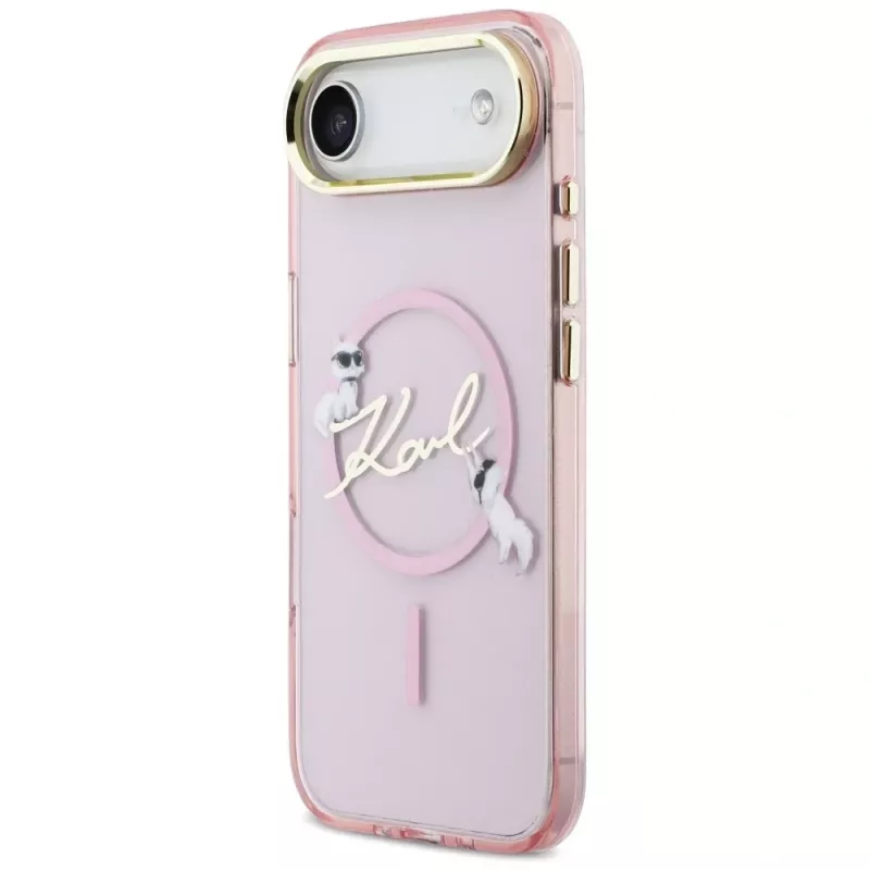 KARL LAGERFELD IML Choupettes KarlScript Logo Custodia MagSafe per iPhone Air, rosa