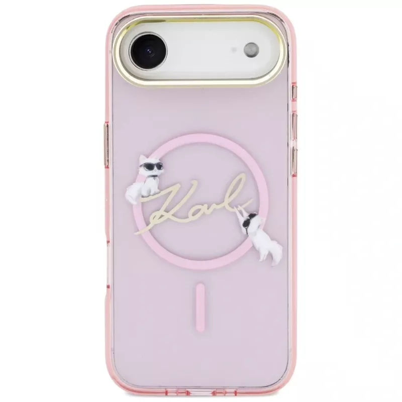 KARL LAGERFELD IML Choupettes KarlScript Logo Custodia MagSafe per iPhone Air, rosa