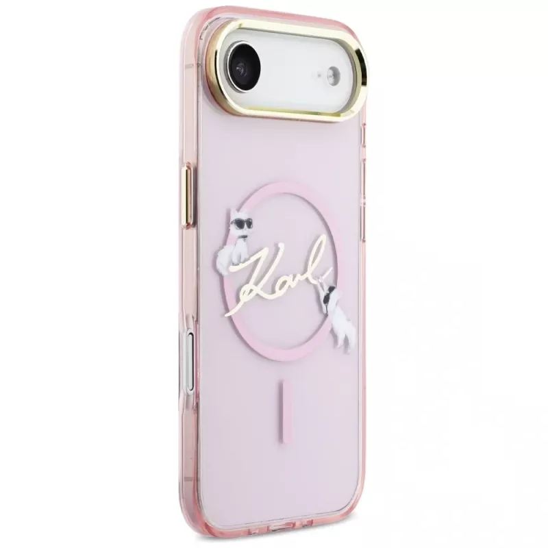 KARL LAGERFELD IML Choupettes KarlScript Logo Custodia MagSafe per iPhone Air, rosa