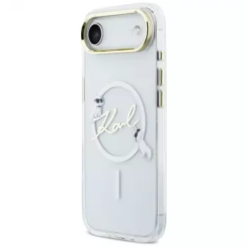Karl Lagerfeld IML Choupettes KarlScript Logo Custodia MagSafe per iPhone Air, trasparente