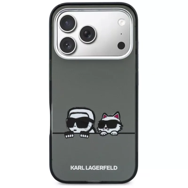KARL LAGERFELD IML Karl & Choupette Peekaboo Logo Custodia MagSafe per Apple iPhone 17 Pro, nero