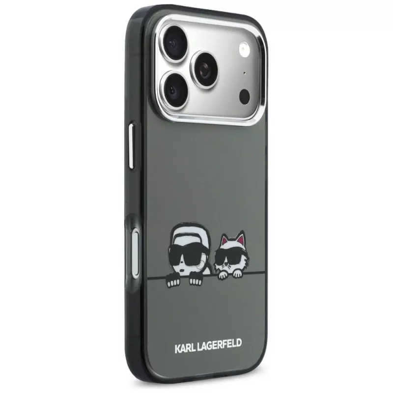 KARL LAGERFELD IML Karl & Choupette Peekaboo Logo Custodia MagSafe per Apple iPhone 17 Pro, nero