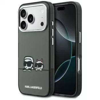 KARL LAGERFELD IML Karl & Choupette Peekaboo Logo Custodia MagSafe per iPhone 17 Pro Max, nero