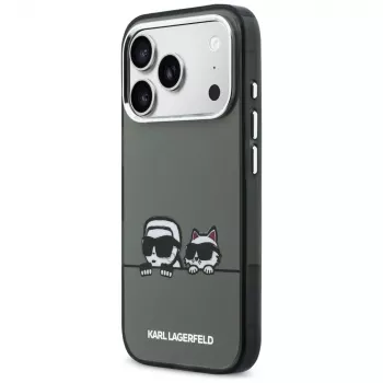 KARL LAGERFELD IML Karl & Choupette Peekaboo Logo Custodia MagSafe per iPhone 17 Pro Max, nero