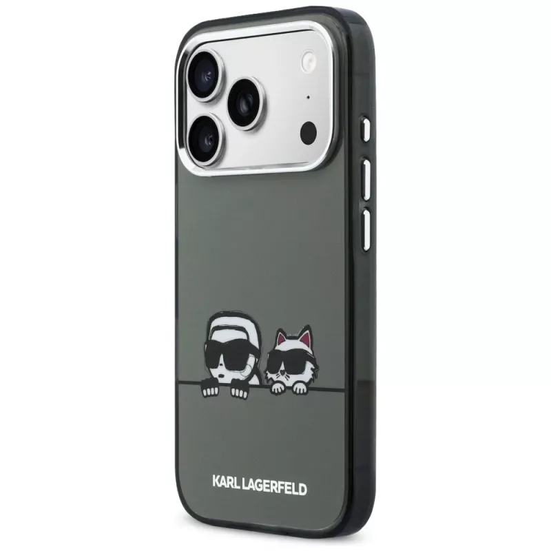 KARL LAGERFELD IML Karl & Choupette Peekaboo Logo Custodia MagSafe per iPhone 17 Pro Max, nero
