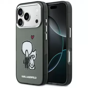KARL LAGERFELD Karl & Choupette Back Custodia MagSafe per Apple iPhone 17 Pro, nero