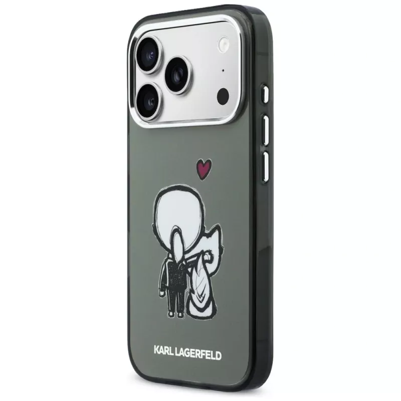 KARL LAGERFELD Karl & Choupette Back Custodia MagSafe per iPhone 17 Pro Max, nero