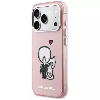 KARL LAGERFELD Karl & Choupette Back Custodia MagSafe per iPhone 17 Pro rosa