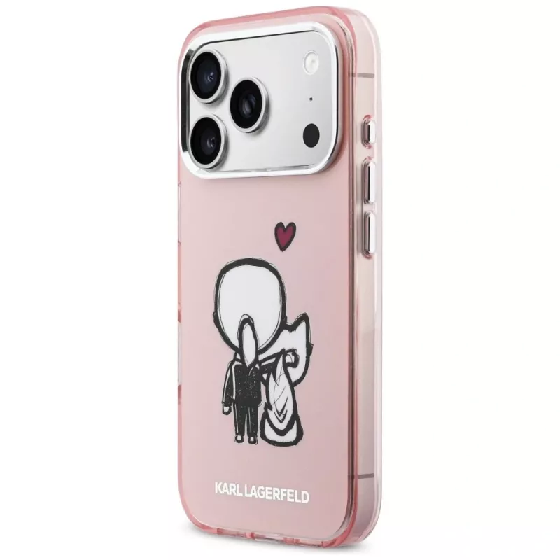 KARL LAGERFELD Karl & Choupette Back Custodia MagSafe per iPhone 17 Pro rosa