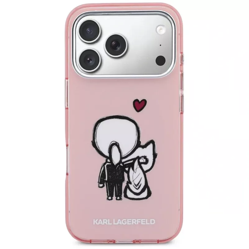 KARL LAGERFELD Karl & Choupette Back Custodia MagSafe per iPhone 17 Pro rosa