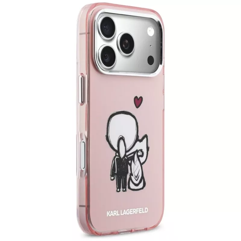 KARL LAGERFELD Karl & Choupette Back Custodia MagSafe per iPhone 17 Pro rosa