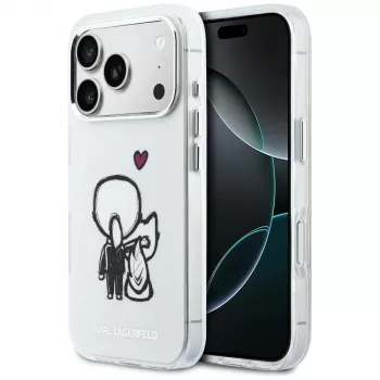 Karl Lagerfeld Karl & Choupette Back Custodia MagSafe per iPhone 17 Pro, trasparente