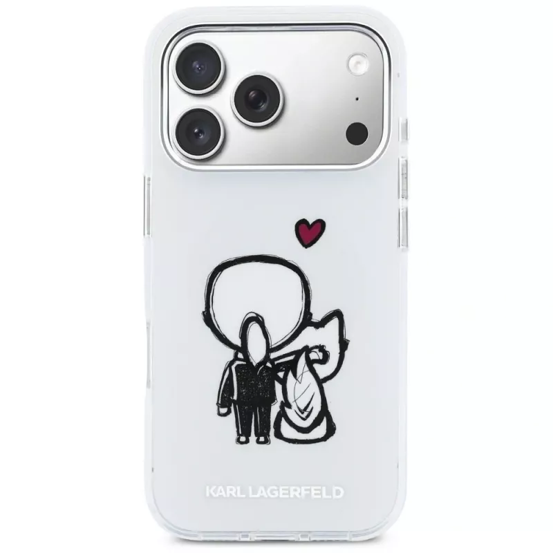 Karl Lagerfeld Karl & Choupette Back Custodia MagSafe per iPhone 17 Pro, trasparente