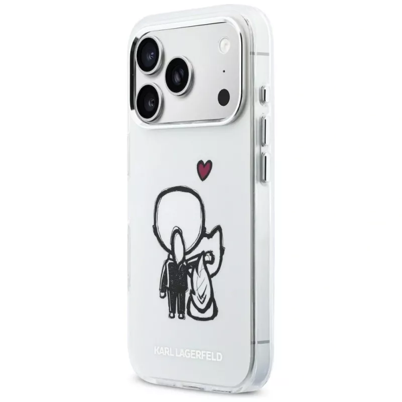 Karl Lagerfeld Karl & Choupette Back Custodia MagSafe per iPhone 17 Pro Max, trasparente