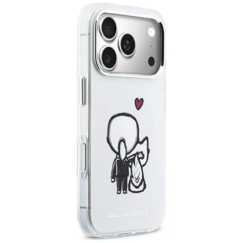 Karl Lagerfeld Karl & Choupette Back Custodia MagSafe per iPhone 17 Pro Max, trasparente