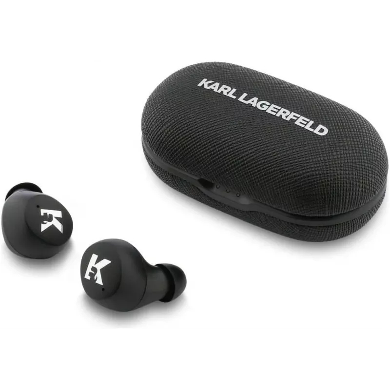 Karl Lagerfeld Saffiano Logo ENC Auricolari TWS neri
