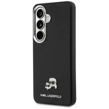 Karl Lagerfeld Saffiano KC Metal Logo Custodia MagSafe per Samsung Galaxy S26, nero