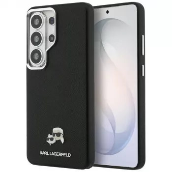 Karl Lagerfeld Saffiano KC Metal Logo Custodia MagSafe per Samsung Galaxy S26 Ultra nero
