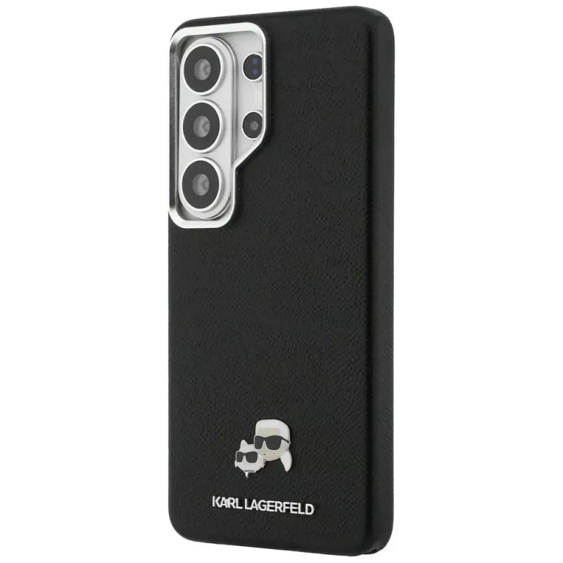 Karl Lagerfeld Saffiano KC Metal Logo Custodia MagSafe per Samsung Galaxy S26 Ultra nero