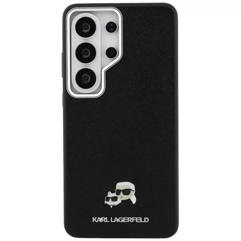 Karl Lagerfeld Saffiano KC Metal Logo Custodia MagSafe per Samsung Galaxy S26 Ultra nero