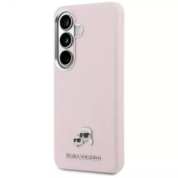 Karl Lagerfeld Saffiano KC Metal Logo Custodia MagSafe per Samsung Galaxy S26+ rosa