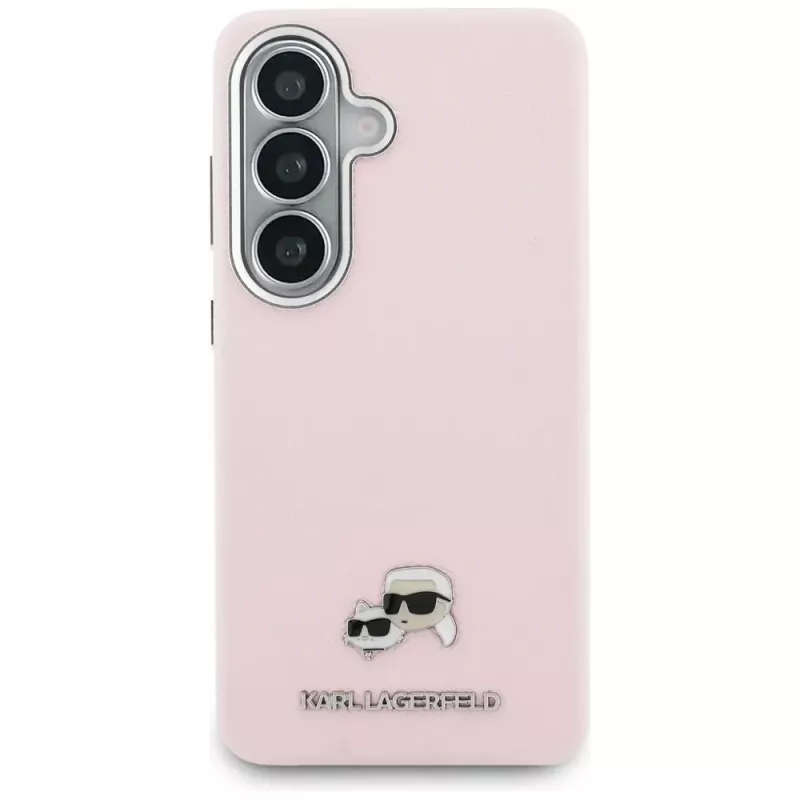 Karl Lagerfeld Saffiano KC Metal Logo Custodia MagSafe per Samsung Galaxy S26+ rosa