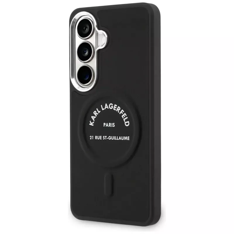 Karl Lagerfeld Embossed Ring RSG Logo Custodia MagSafe per Samsung Galaxy S26+ Nero
