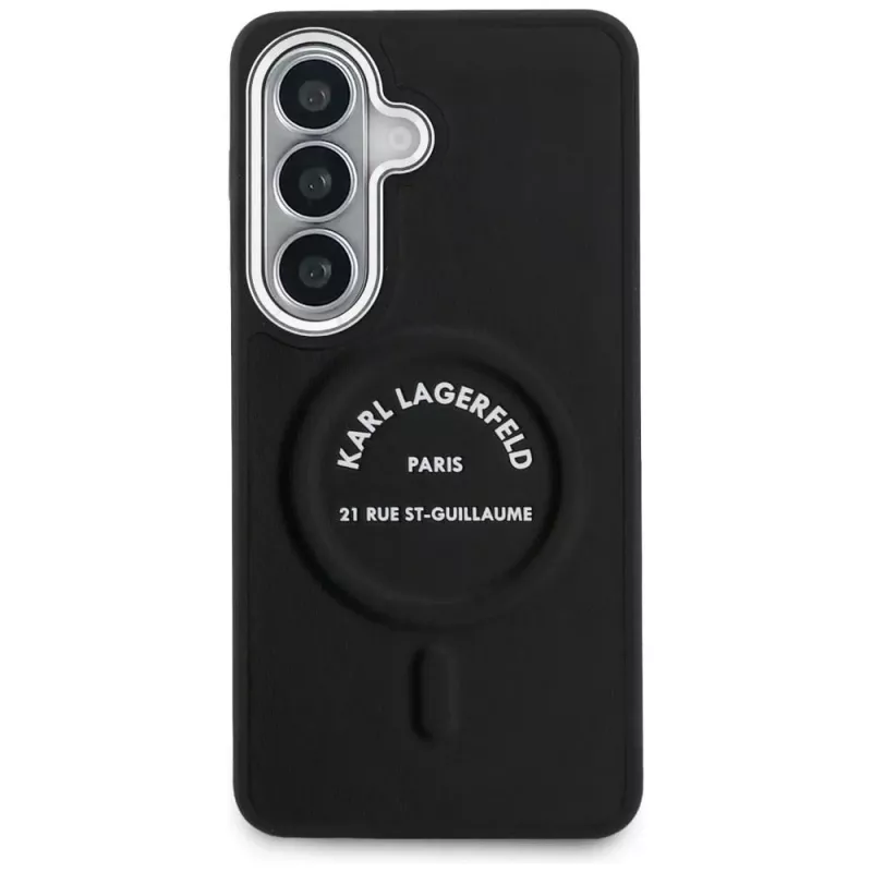 Karl Lagerfeld Embossed Ring RSG Logo Custodia MagSafe per Samsung Galaxy S26+ Nero