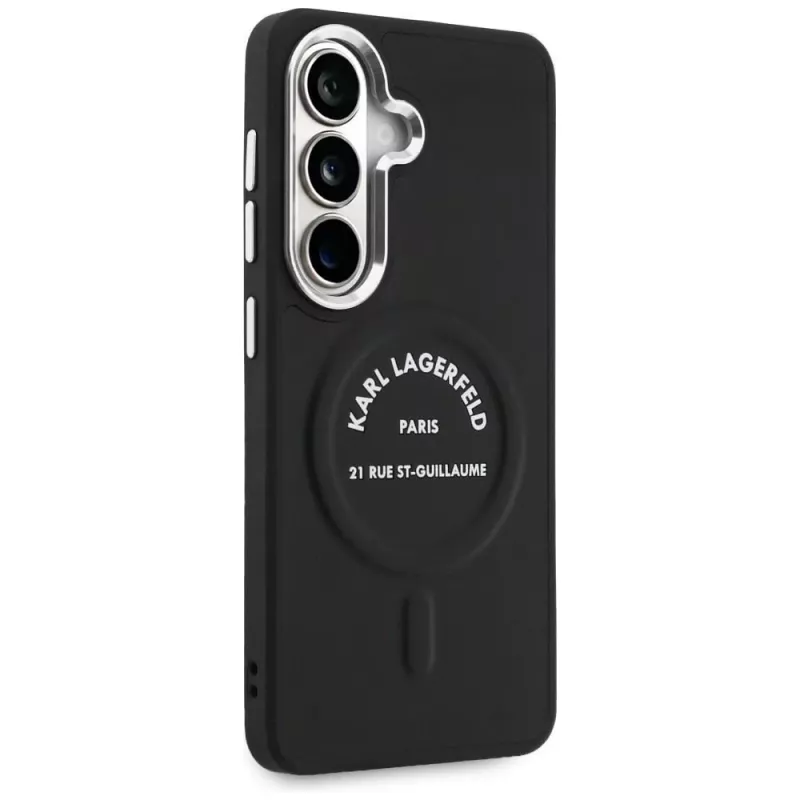 Karl Lagerfeld Embossed Ring RSG Logo Custodia MagSafe per Samsung Galaxy S26+ Nero