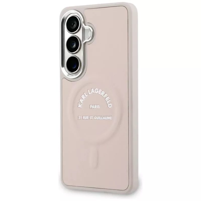 KARL LAGERFELD Embossed Ring Custodia MagSafe per Samsung Galaxy S26+ Rosa