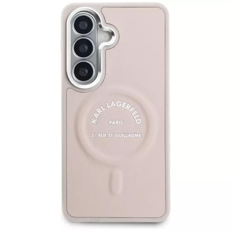 KARL LAGERFELD Embossed Ring Custodia MagSafe per Samsung Galaxy S26+ Rosa