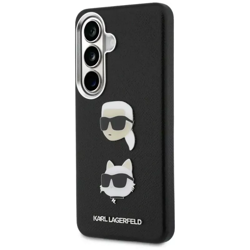 KARL LAGERFELD Saffiano DoubleHeads Metal Custodia per Samsung Galaxy S26, Nero