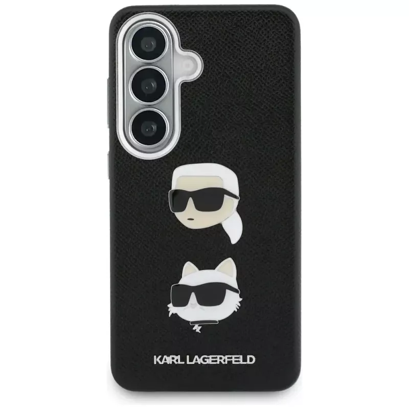 KARL LAGERFELD Saffiano DoubleHeads Metal Custodia per Samsung Galaxy S26, Nero