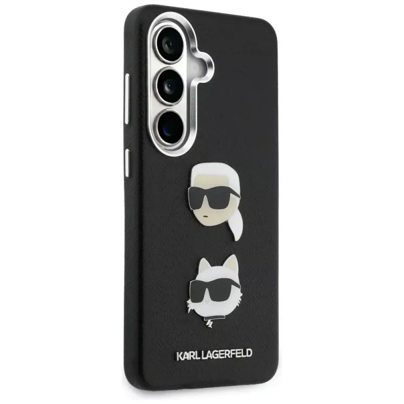 KARL LAGERFELD Saffiano DoubleHeads Metal Custodia per Samsung Galaxy S26, Nero