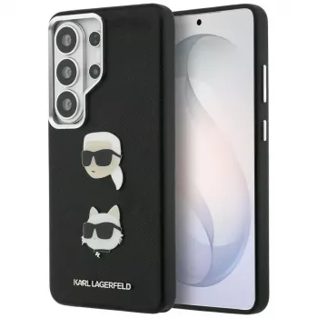 Karl Lagerfeld Saffiano Double Heads Metal Custodia per Samsung Galaxy S26 Ultra Nero