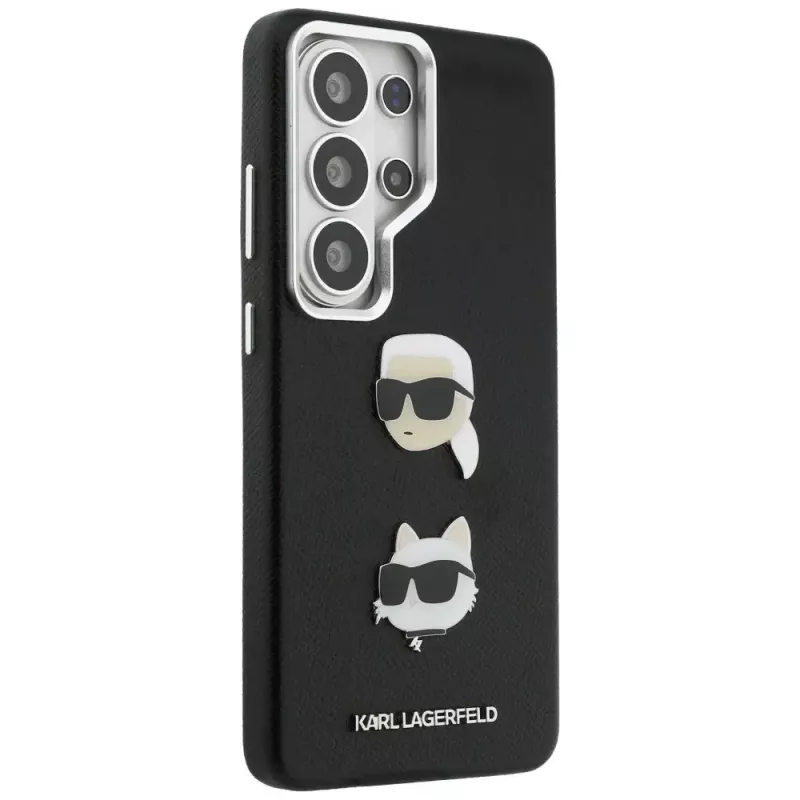 Karl Lagerfeld Saffiano Double Heads Metal Custodia per Samsung Galaxy S26 Ultra Nero