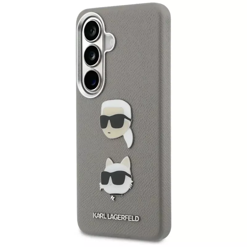 Karl Lagerfeld Saffiano DoubleHeads Metal Custodia per Samsung Galaxy S26 Argento