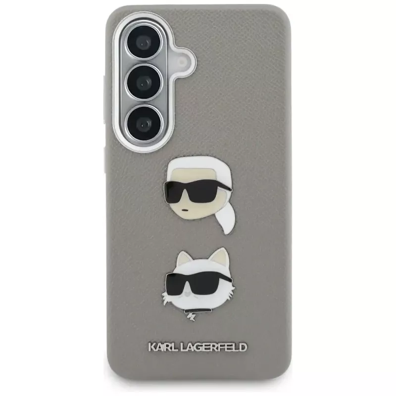 Karl Lagerfeld Saffiano DoubleHeads Metal Custodia per Samsung Galaxy S26 Argento