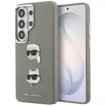 Karl Lagerfeld Saffiano DoubleHeads Metal Custodia per Samsung Galaxy S26 Ultra Argento