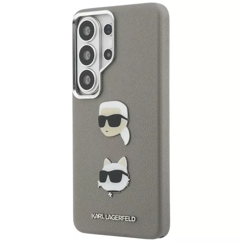 Karl Lagerfeld Saffiano DoubleHeads Metal Custodia per Samsung Galaxy S26 Ultra Argento