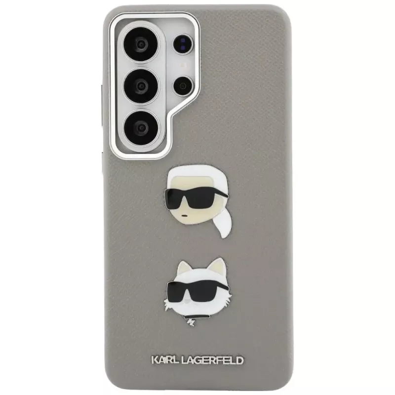 Karl Lagerfeld Saffiano DoubleHeads Metal Custodia per Samsung Galaxy S26 Ultra Argento