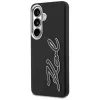 KARL LAGERFELD Grained Signature Metal Resin Logo Custodia per Samsung Galaxy S26, Nero