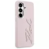 Karl Lagerfeld Grained Signature Metal Resin Logo Custodia per Samsung Galaxy S26 Rosa
