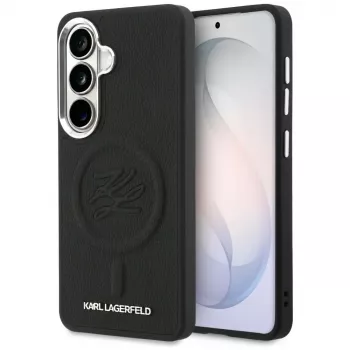 KARL LAGERFELD Embossed Ring Initials Custodia MagSafe per Samsung Galaxy S26, Nero